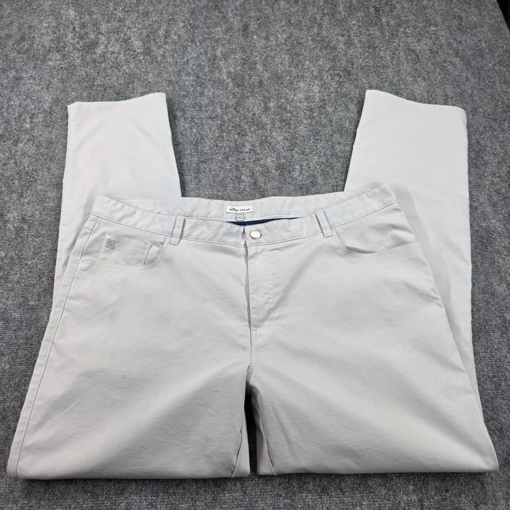 Peter Millar Mens EB66 Performance Five Pocket Pants Grey 42x34 ME0EB66FB - Picture 3 of 13